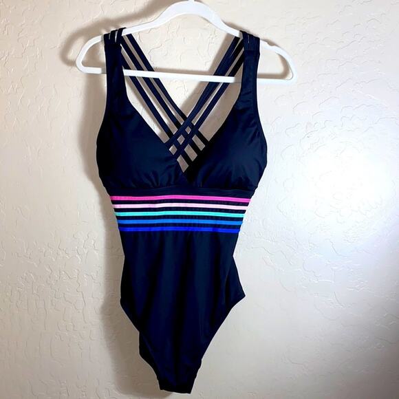 La Blanca Spectrum Multi Strap Cross Back One Piece  swimsuit - Picture 2 of 9